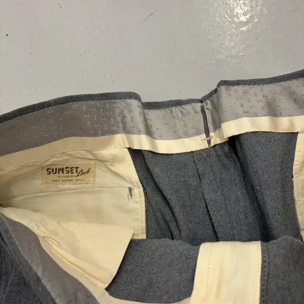 NOS Vintage 50s Sunset Loeb Blue Wool/Rayon Trousers 38x26